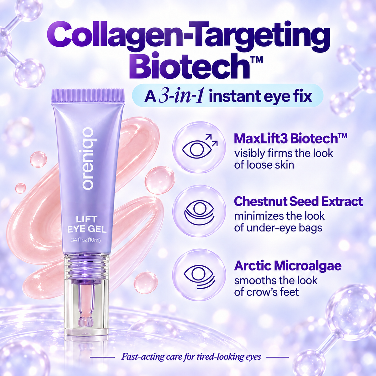 ✨Lift Eye Gel – Puffiness & Dark Circles Fix, Wrinkle-Smoothing Anti-Aging with Collagen Brightener
