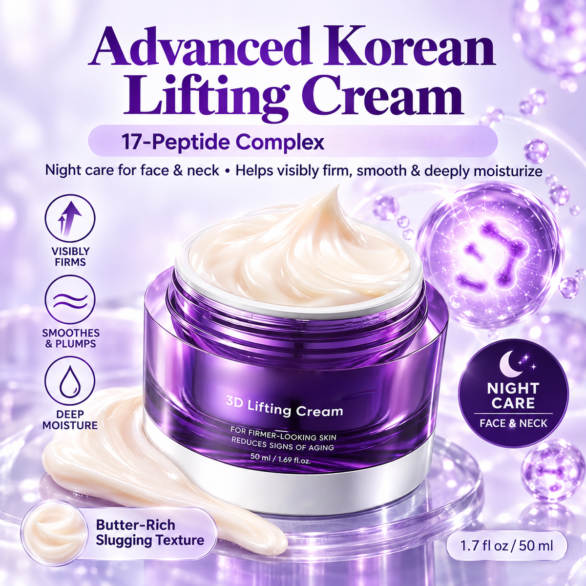 ✨Advanced Lifting Night Cream • Peptide Complex • Velvet Butter