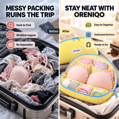 ✨3-in-1 Travel Underwear Organizer Bag – Waterproof Bra, Panties & Socks Pouch