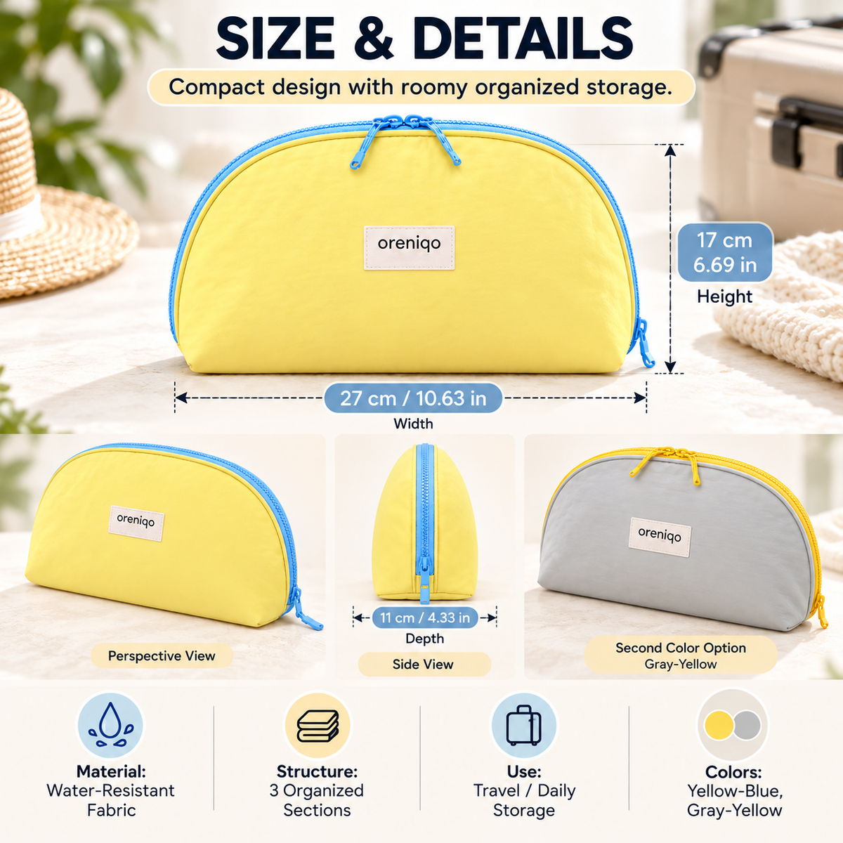 ✨3-in-1 Travel Underwear Organizer Bag – Waterproof Bra, Panties & Socks Pouch