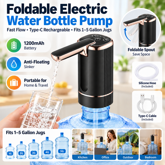 ⚡Foldable Electric Water Pump – Auto Dispenser for 1-5 Gal Bottles, Travel & Home